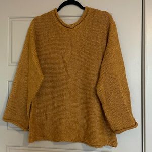 Mustard/Goldenrod knit sweater, size L!